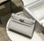 Hermes Kelly Pouchette Swift Leather clutch bag Silver H230259
