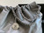 Chanel 22 Handbag Metallic Calfskin AS3261 Gray Metal