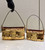Fendi 8BR600 Medium Baguette Gold sequin and leather bag 8582