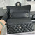 Chanel A01112 Flap Classic Handbag Grained Calfskin & Silver-Tone Metal Black