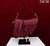 Dior M0455 Saddle Bag With Strap Wine Red Grained Calfskin