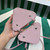Prada 1NR015 Embellished satin and leather mini-pouch Pink