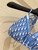 Dior Women's  BIKINI TOP Blue Dior Oblique Technical Fabric 11BB10