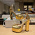 Prada 1XP48B Metallic leather platform sandals P78539