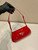 Prada 1BD345 Brushed Patent leather shoulder bag Red