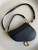 Dior M0455 Saddle Bag With Strap Black Grained Calfskin
