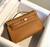Hermes Kelly Pouchette Swift Leather clutch bag Gold H230276