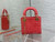 Dior M0505 Mini Dior Lady Bag Red Cannage Crocodile Gold