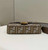Fendi 8BR600 Baguette Brown houndstooth wool bag with FF embroidery