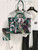 Chanel A66941 Large Tote Printed Velvet Wooden Pearls & Gold-Tone Metal Green & Multicolour
