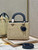 Dior M0565 Medium Lady Dior Bag Natural Wicker With Navy Blue Snake
