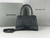 Balenciaga 59283328 Hourglass Top Handle in Gray Suede Calfskin with Rhinestones