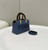 Fendi 8BS067 By The Way Mini Small Boston bag in mint Navy Blue leather