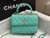 Chanel AS4654 Trendy CC Flap Bag With Top Handle Blue Lambskin Multicolor Logo
