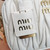MiuMiu 5BB123 Matelassé nappa leather handbag White