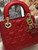 Dior M0505 Mini Dior Lady Bag Red Cannage lambskin Gold with Red Logo
