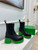 Bottega Veneta Women Shoes High-heeled Lug Short Boot Green Flatform 192784