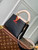 LV M21043 Louis Vuitton Capucines Mini Handbag Black / Greige Doux / Scarlet