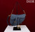 Dior M0455 Saddle Bag With Strap Navy Blue Grained Calfskin M0456