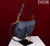 Dior M0455 Saddle Bag With Strap Navy Blue Grained Calfskin M0456