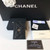 Chanel Classic Card Holder Zipper Grained shiny calfskin A31510 Black Silver