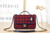 Chanel AS3653 Small Flap Bag with Top Handle Wool Tweed & Gold-Tone Metal Red and Navy Blue