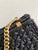Celine 197993 Chain Shoulder Bag Claude In Triomphe Raffia Black