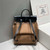 Hermes H084076CKAD A Dos Zip Retourne Herbag Backpack Toile Vache Hunter Ebene H60067