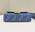 Fendi 8BR600 Baguette Medium bag with FF embroidery Sky Blue 0159A