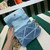 Prada 1BD329 Satin mini-bag with Crystals Blue