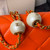 Chanel AS4861 Small Flap Bag Pearly Lambskin Imitation Pearls & Gold-Tone Metal Orange