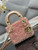 Dior S0856 MICRO LADY DIOR BAG Horizon Metallic Cannage Lambskin embroidery beads Pink