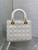 Dior M0565 Medium Lady Dior Bag  White Cannage Lambskin Gold