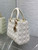 Dior M0565 Medium Lady Dior Bag  White Cannage Lambskin Gold