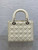 Dior M0565 Medium Lady Dior Bag Beige Grained Cannage Calfskin Silver