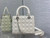Dior M0565 Medium Lady Dior Bag White Cannage Lambskin Silver