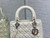 Dior M0565 Medium Lady Dior Bag White Cannage Lambskin Silver