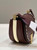 Fendi 8BT346 Moonlight Shoulder Saddle Leather Wine Red