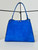 Fendi 8BN368AWPFF1V0H Fendi Way Medium Suede  Blue Bag