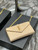 YSL 620280 Envelope Chain Wallet In Mix Matelassé Grain De Poudre Embossed Leather Apricot