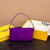 Fendi 8339 Baguette Middle Age Solid Color Series Underarm Bag Purple