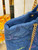 Chanel AS3128 Maxi Shopping Bag Printed Denim Blue