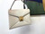 Valentino WB0K58ILK Medium One Stud Grainy Calfskin Handbag Light Ivory