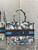 Dior M1296 Book Tote Medium White with Blue  Butterfly Bandana Embroidery M104