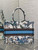 Dior M1296 Book Tote Medium White with Blue  Butterfly Bandana Embroidery M104