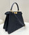 Fendi 8BN321 Peekaboo ISeeU Medium Black interlace leather bag 80138L