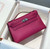 Hermes Kelly Pouchette Swift Leather clutch bag Silver H230263