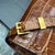 YSL 675626 Manhattan Small Shoulder Bag In Shiny Crocodile-Embossed Leather Caramel