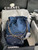 Chanel 22 Handbag Gold-Tone Metal Canvas AS3260 Blue denim