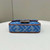 Fendi 8BS017 Mini Baguette Sky Blue canvas bag with FF embroidery 0159BS